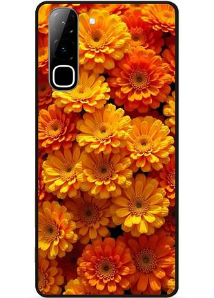 Силиконовый чехол бампер для infinix hot 70 (x6895) с рисунком герберы цветы