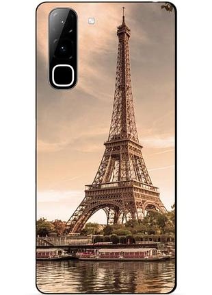 Чехол силиконовый бампер для infinix hot 70 (x6895) с рисунком эйфелева башня франция париж