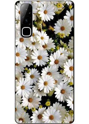 Чехол силиконовый бампер для infinix hot 70 (x6895) с рисунком ромашки цветы