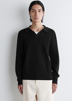 Джемпер поло чоловічий cos textured knitted polo jumper /xs