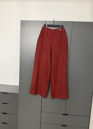 Брюки 100% лён loro piana штаны широкие палаццо свободные