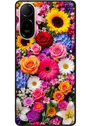 Силіконовий чохол бампер для xiaomi poco c81 pro з малюнком живі квіти
