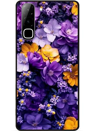 Силіконовий чохол бампер для infinix hot 70 (x6895) з малюнком квіти фіолетові
