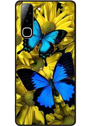 Силиконовый бампер чехол для infinix hot 70 (x6895) с картинкой мотыльки бабочки