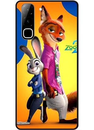 Силиконовый бампер чехол для infinix hot 70 (x6895) зверополис джуди