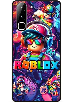 Чехол силиконовый бампер для infinix hot 70 (x6895) с картинкой роблокс roblox