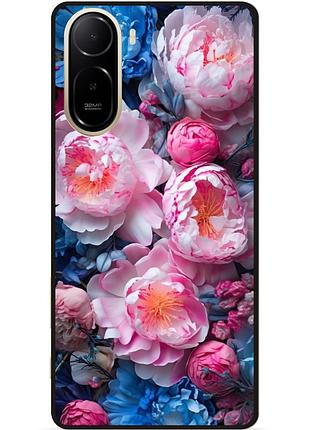 Силіконовий чохол бампер для xiaomi poco c81 pro з малюнком квіти піони