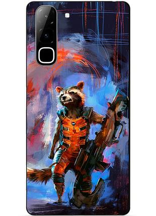 Силіконовий чохол бампер для infinix hot 70 (x6895) з малюнком єнот ракета старжі галактики