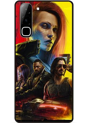 Силиконовый бампер чехол для infinix hot 70 (x6895) с рисунком cyberpunk