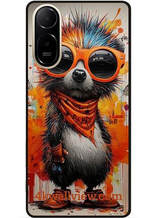 Силиконовый чехол бампер для xiaomi poco c81 pro с рисунком ежик