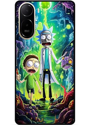 Силиконовый чехол бампер для xiaomi poco c81 pro с рисунком рик и морти rick and morty