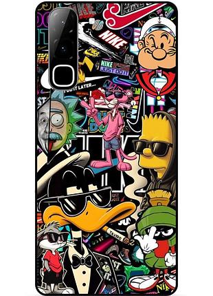 Чехол силиконовый бампер для infinix hot 70 (x6895) daffy duck bart simpson