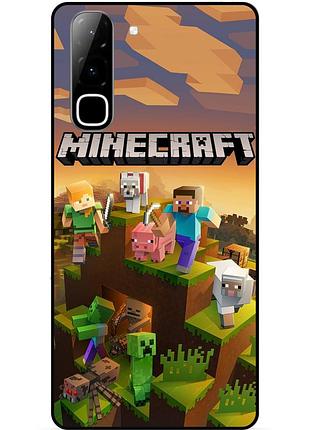 Чехол силиконовый бампер для infinix hot 70 (x6895) с рисунком minecraft майнкрафт