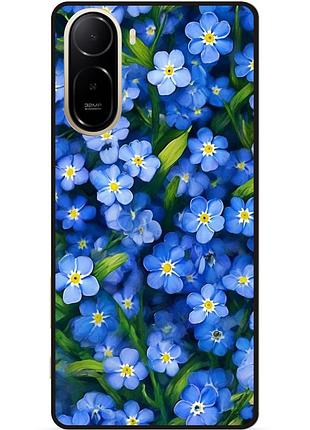 Силиконовый чехол бампер для xiaomi poco c81 pro с рисунком цветы незабудки