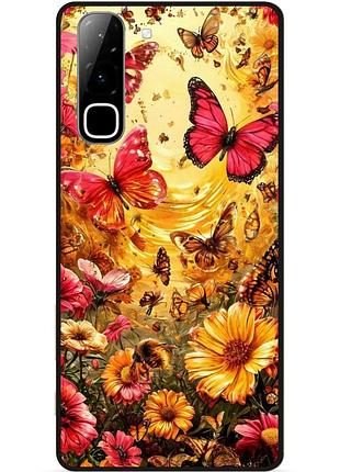 Силіконовий чохол бампер для infinix hot 70 (x6895) з малюнком бабочки метелики