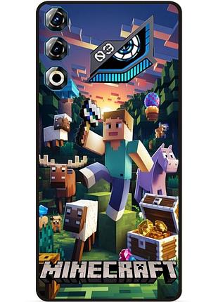 Силиконовый чехол бампер для zte nubia neo 3 gt 5g с картинкой minecraft майнкрафт