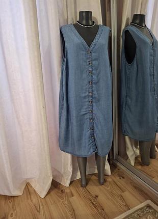 Джинсове на ґудзиках із кишенями плаття 👗 великого розміру