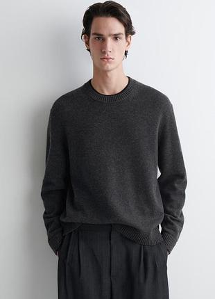 Джемпер чоловічий cos contrast tipped merino wool jumper / s