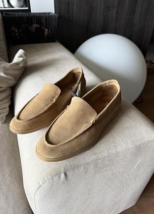 Замшеві лофери мокасини zara