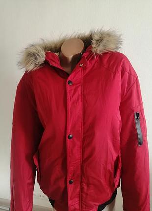 Червона тепла куртка пілот canada goose xxl