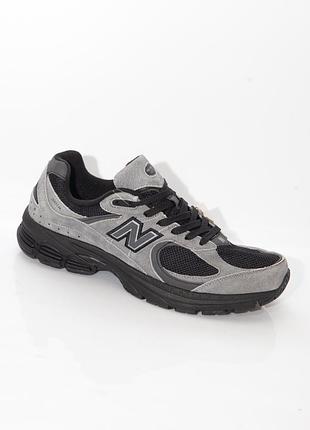 Кроссовки мужские, серые-черные, сетка, new balance