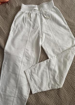 Білі бавовняні штани zara