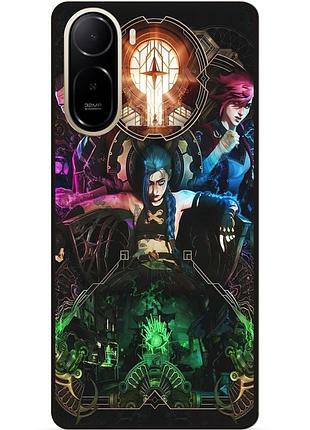 Силиконовый бампер чехол для xiaomi poco c81 pro с картинкой аркейн arcane