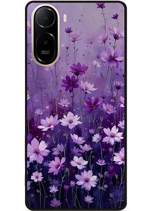 Силиконовый чехол бампер для xiaomi poco c81 pro с рисунком полевые цветы
