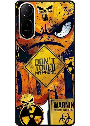 Чехол силиконовый бампер для xiaomi poco c81 pro с рисунком смайл dont touch my phone