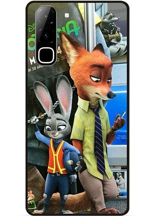 Силиконовый бампер чехол для infinix hot 70 (x6895) джуди зверополис