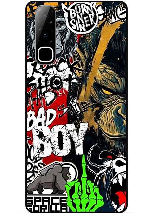Силіконовий чохол бампер для infinix hot 70 (x6895) з малюнком bad boy gorilla