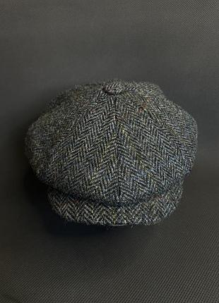 Кепка з гострим козирком восьмиклинка вовняна  harris tweed