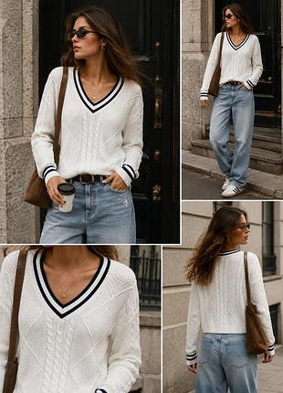 Свитер hollister с v-вырізом, 100% бавовна, s–m