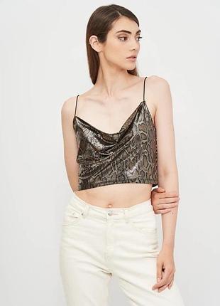 Топ блискучий зміїний h&m