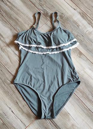 Сцільний суцільний купальник primark з мереживом та воланами, m / eur 38 (uk 10)