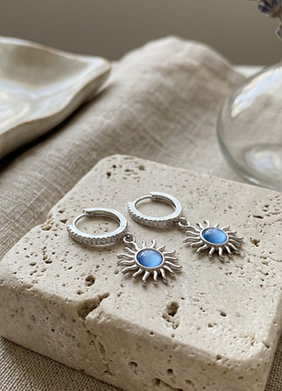 Серьги измельчения 925 проби дневное солнце