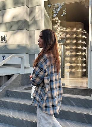 Сорочка фланелева блакитна