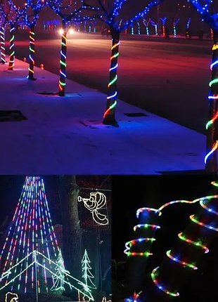 Світлодіодна гірлянда "трубка" 20м 200 led сонячна батарея, кольорова