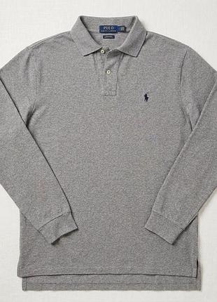 Поло polo ralph lauren з довгим рукавом, сіре, розмір l
