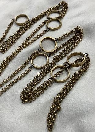 🔥 ⚜️ масивне вінтажне намисто ланцюг сотуар з насеченими металевими кільцями ⚜️ 🔥
