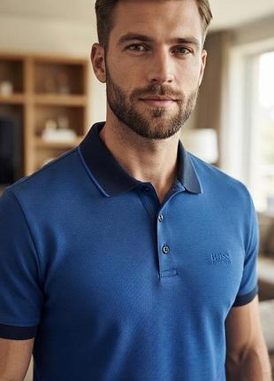 Оригинальное поло boss hugo boss, р. l, мерсеризованный хлопок, состояние новой