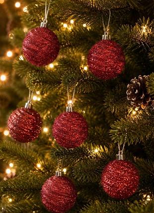 Новорічні іграшки/ новорічні ялинкові прикраси «червона хвиля» 🎄