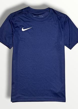 Оригінальна спортивна футболка  nike dri-fit темно синього кольору на хлопчика 137-147 см