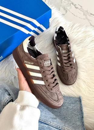 Adidas handball spezial brown white cow print