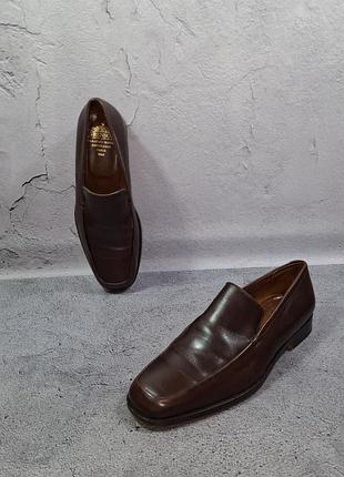 Английские кожаные лоферы grenson goodyear welt туфли британские коричневые