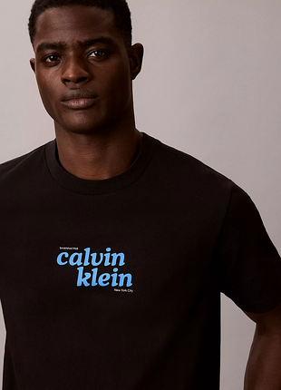 Футболка чоловіча calvin klein оригінал оверсайз чорна