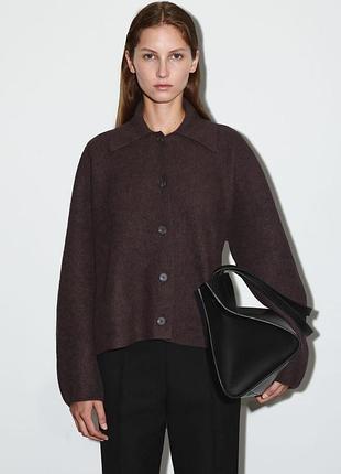 Куртка жіноча cos sculpted merino wool short jacket / l