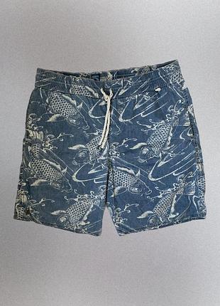 Пляжні шорти плавки polo ralph lauren koi carp print vintage m