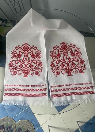 Дерево роду вишитий рушник ручної роботи