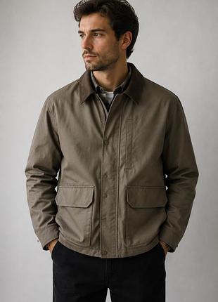 Куртка бомбер харінгтон uniqlo heritage utility jacket corduroy collar plaid lined beige tan mens l barn